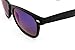 LotFancy Polarized Horn Rimmed Sunglasses for Women Men, 80’s Retro Stylish Square Eyewear with Case, UV400 Protection, 54MM, Revo Blue Mirrored Lens, Matte Black Resin Frame