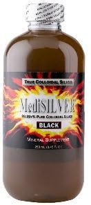 MediSILVER BLACK True colloidal Silver - 250 mL in a BPA Free Plastic Bottle
