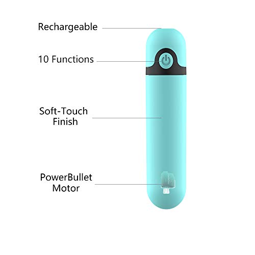 Rechargeable Personal Mini Wand Massager for Women Portable Handheld Cordless Waterproof for Neck Shoulder Back Body Massage Sports Recovery and Muscle Aches (Clear)