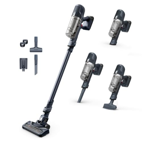 Rowenta X-Pert 6.60 Akkustaubsauger, 100W Leistung, 45 Min Laufzeit, kabellos & beutellos, LED-Bürstenkopf, sehr leicht, 0,55 l Staubbehälter, inkl. Fugendüse & Wandhalterung, schwarz, RH6831EO