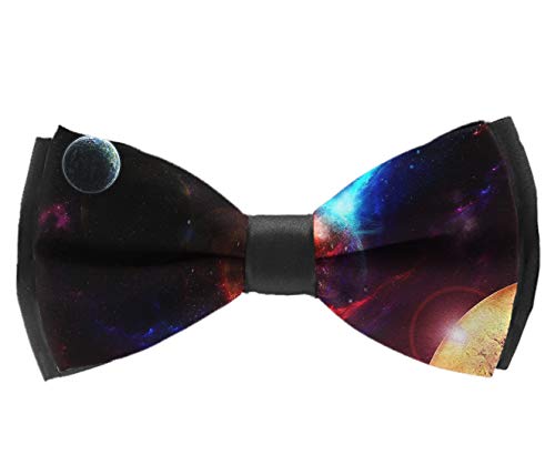 Mens Self-Tie Bow Tie - Universe Planet Earth Pre Tied Bowties, Formal Events, Fancy Plain, Music Festival, Birthday Festival Gift, Casual and Formal Tuxedo Bow Tie