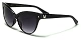 Mirozi Vintage inspired Cat-Eye 58mm oversized Woman's Sunglasses with a Variety of Colors! (Black Cat Eye)
