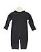 The Laughing Giraffe Baby Convertible Gown w/Mittens. 100% Cotton, 0-6 ms, Black, Unisex