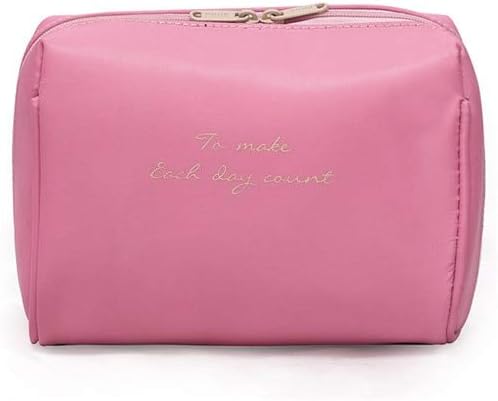 BZM-ZM 透明ホーム収納バッグ UOSC女性化粧品バッグ旅行メイクアップソリッドバッグファッションレディースメイクアップポーチネッサーオーガナイザーキットトイレタリーバッグドロップシップ (Color : Pink)