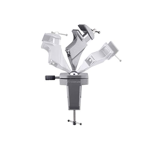 BERNSTEIN Spannfix Kugelgelenk-Schraubstock Drehbar 360Â° + 45Â° Neigbar | Zum Anklemmen | Backenbreite 50mm | Tischschraubstock mit Spannbacken | Spannweite 70 mm – Bild 4
