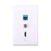 iGreely HDMI Coax Ethernet Wall Plate - 1 Port HDMI, Coax, CAT6 Keystone Female to Female Wall Plate White