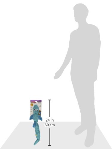 Stuffing Free Squeaking Plush Dog Toy, Stuffing Free Floppy Shark by Petstages