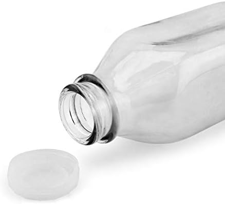 Amazon De Cornucopia Milchflaschen Aus Glas Viereckig Retro Vintage Stil Mit Deckel Zum Aufstecken Extra Deckel Im Lieferumfang Enthalten