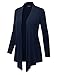 BILY Women's Asymmetrical Front Long Sleeve Front Pockets Light Sweater Cardigan Navy XXX-Large