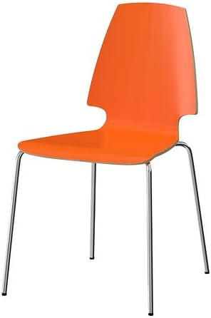 Ikea Vilmar Chair Orange Chrome Plated Amazon Co Uk Kitchen Home