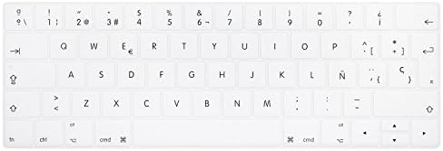 QIUIU Spanish Language Keyboard Cover Silicone Skin for Newest Version MacBook Pro with Touch Bar 13" or 15" (2016 and 2017, Model Number A1706, A1707) European Layout