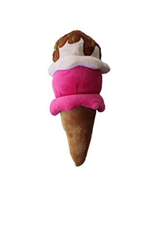 Dog Birthday Chew Toy Bundle - Dog Birthday Toy Set Includes 6" Cupcake Dog Chew Toy and 9.5" Ice Cream Cone Squeaker Toy | Plush Dog Birthday Treats 2 Chew Toys Set