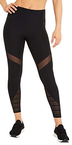 Marika Womens Chrissy Mesh Panel Ankle Leggings X-Large Black