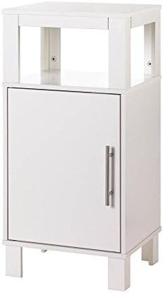 GHP 13-1/2"x11-5/8"x27-3/4" Bathroom Contemporary Vogue White Floor Storage Cabinet