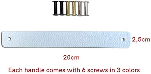 Brute Strength, Leather Handles for Furniture, White, 4 pcs, 20 x 2,5 cm, Cabinet Handle, Door Handle for Kitchen Bathroom - Image 5