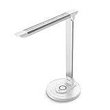 TaoTronics LED Desk Lamp with Fast Wireless Charger, 7.5W for iPhone X, 8 & 8 Plus, 10W for Galaxy S9, S9+, S8, S7 & Note 8 and All Qi-Enabled Devices, 5 Lighting Modes, USB Port (Upgraded Version)