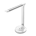 TaoTronics LED Desk Lamp Fast Wireless Charger, 7.5W for iPhone X, Plus, 10W for Galaxy, S9+, S8, S7 & Note 8 and All Qi-Enabled Devices, 5 Lighting Modes, USB Port (Upgraded Version), White
