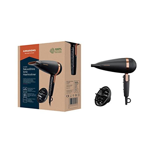 Grundig - HD 8080 Haartrockner - 2300 W Leistung - Ionic-Funktion, Keramik-Pflege, Smart Sensor - Profi AC-Motor, Kaltstufe, Turbo-Modus - 3m Kabel Schwarz/Rose Gold