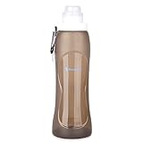 RockBirds S3 Collapsible Water Bottle, BPA-Free, FDA Approved Foldable Silicone Sports Water Bottle17Oz Charcoal