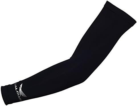 Salmans Compression Arm Sleeves (2 Sleeves)- Graduated Compression Arm Sleeves for Baseball, Basketball,Cycling, Running and Outdoor activities (Large/X-Large, Black)