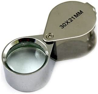 8 Pcs Mini 30X 21mm Jeweler Jeweler's Jewelry Loupe Magnifier Magnifying Glass Silver w/Box