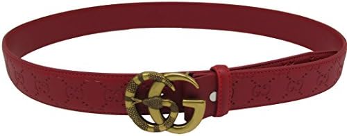 goddessgoddess:2018 New Mens Women Belt Hot sell GG Belt (120, Red Snake Buckle)