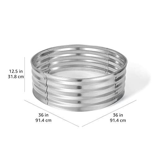 Amazon Basics Outdoor Round Galvanized Steel Fire Ring 36Inch