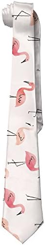 DMTEC Men's Tie Flamingo Pink Long Necktie Skinny Neckwear Silk