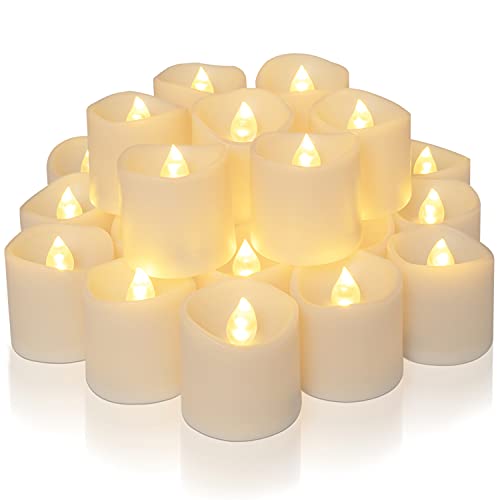 Homemory 24Pack Flameless LED Votive Candles, Long Lasting Battery Operated Tea Lights, Electric