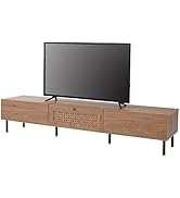 LOWYA ロウヤ テレビ台 テレビボード 180cm テレビラック ローボード ラタン調 ナチュラル/ブラック