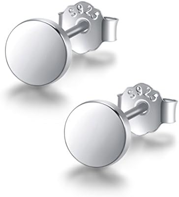 Minimalism Sterling Silver Tiny Dot Disc Stud Earrings