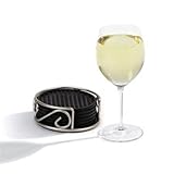 Spectrum Scroll Coaster Container with 6 Coasters #43878 Color: Satin Nickel