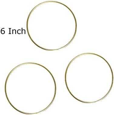 Pepperell Macrame Rings Brass Plated Bundle of 3 Rings (6")