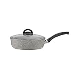 Ballarini 75001-648 Parma Forged Aluminum Nonstick Saute Pan with Lid, 2.9-quart, Granite