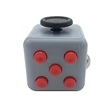 Maggift Fidget Cube Dice toy Stress Cube relieve Anxiety (Gray-red)