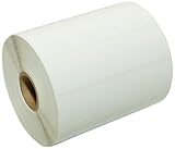 CompuLabel Direct Thermal Labels, 4-Inch x 1 Inch, White, Roll, Permanent Adhesive, Perforations Between Labels, 1300 per Roll, 12 Rolls per Carton (530763)