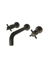 Home Improvement: Kingston Brass KS8125DX Concord Wall Mount Twin Cross Handle Sink Faucet , Oil Rubbed Bronze - Kingston Brass