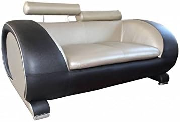 Mobilier Nitro Canape Cuir 2 Places New York Dore Et Noir Amazon