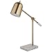 Amazon Brand – Rivet Avery Marble and Brass Adjustable Table Lamp, Bulb Included, 22.5