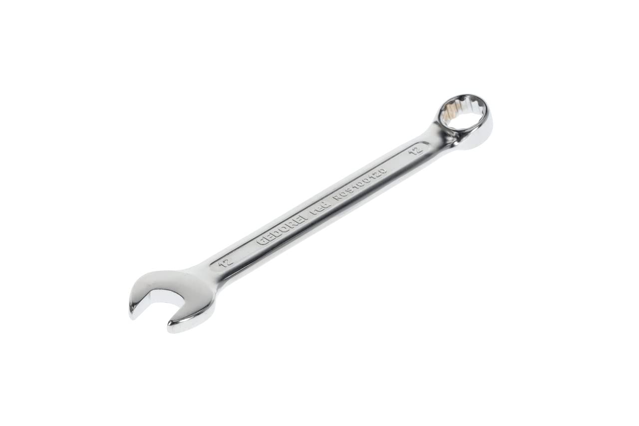 GEDORE Red Combination Spanner SW 12 mm Matt Satin Finish Chrome Vanadium Steel Silver