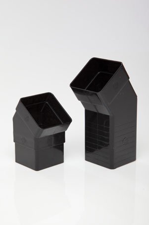 POLYPIPE RS237 Black Square Adjustable Offset Bend for 65mm Square downpipe