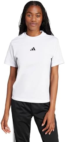 Donna Essentials 3-Stripes Cotton Shirt, White/Black, S