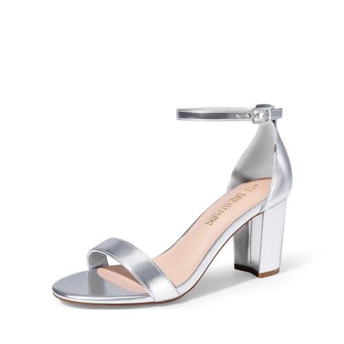 DREAM PAIRS Women's Chunk Low Heel Pump Sandals
