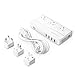 BESTEK 220V to 110V Voltage Power Converter 200W 4-Port USB Universal Travel Adapter EU/UK/AU/US Worldwide Plug, Thinner Design QC3.0