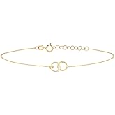 925 Sterling Silver Interlocking Circles Bracelet, Interlock Rings Bracelet For Women, Silver Double Circles Linked Bracelets, Infinity Rings Bracelet, Double Circles Interlocking Bracelet