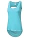 JJ Perfection Women's Solid Woven Sheer Back High Low Tank Top With Back Cut Out