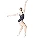 HDW DANCE Black Women Dance Leotard Ballet Sweetheart Mock Neck Mesh Dancewear Bathing suits(S, Black)