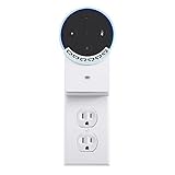 YYGIFT Duplex USB Wall Outlet Plate Echo dot Mount Wall Charger Outlet Cover with Night Light Echo Dot2 Charger Dual USB Charging Ports for Cellphones and Tablets