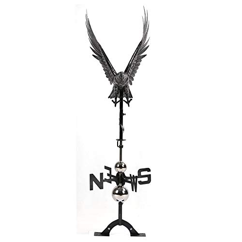IORMAN Handmade 3D Weathervanes, Stainless Steel Matt Aged, Home Garden Roof Weather Vane Ornaments (Eagle) - Thumbnail 3