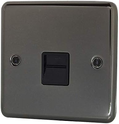 Discount Electrix Single BT Telephone Socket Secondary Slave Black Nickel Finish with Black Insert